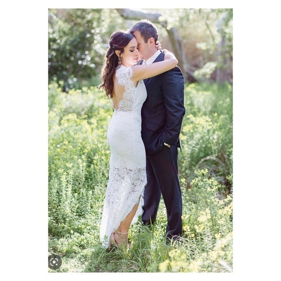 NWT RACHEL ZOE Estelle White Lace Cutout Open Back Maxi Gown Size US 6 - Picture 2 of 9